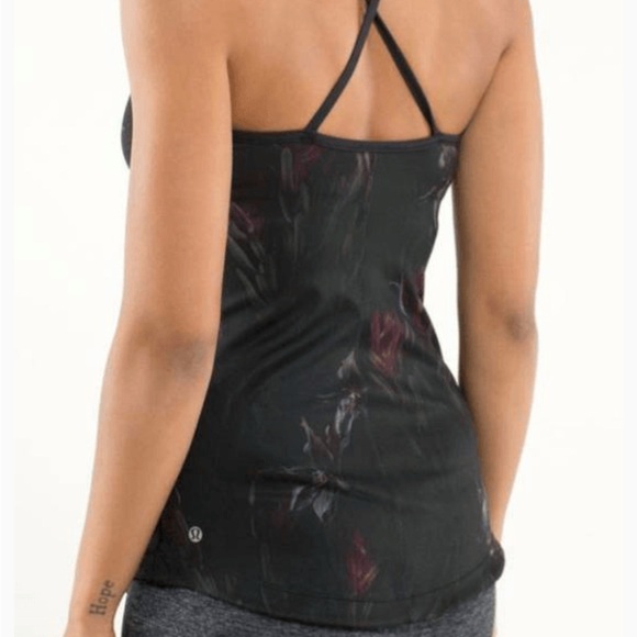 LULULEMON Women’s Midnight Iris Black Floral Atma Tank Size 4 - Picture 2 of 8